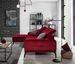 Canapé d'angle gauche 5 places velours rouge Torpille 265 cm - Photo n°12