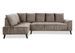 Canapé d'angle gauche 5 places velours taupe Nogehi 265 cm - Photo n°1