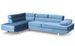 Canapé d'angle gauche avec têtières relevables velours bleu Anya - Photo n°2