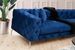 Canapé d'angle gauche capitonné velours bleu marine et pieds chromés Herakles 270 cm - Photo n°4