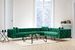 Canapé d'angle gauche capitonné velours vert et pieds chromés Herakles 270 cm - Photo n°2