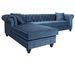 Canapé d'angle gauche chesterfield velours bleu Rosee 281 cm - Photo n°4