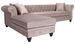Canapé d'angle gauche chesterfield velours taupe Rosee 281 cm - Photo n°3