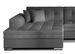 Canapé d'angle gauche convertible 4 places tissu et simili gris Looka 295 cm - Photo n°3