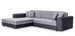 Canapé d'angle gauche convertible 4 places tissu gris clair chiné et simili noir Looka 295 cm - Photo n°6