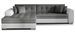 Canapé d'angle gauche convertible 4 places tissu gris foncé et simili blanc Looka 295 cm - Photo n°1