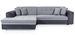 Canapé d'angle gauche convertible 4 places tissu gris foncé et simili blanc Looka 295 cm - Photo n°5