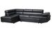 Canapé d'angle gauche convertible avec têtières relevables simili cuir noir Lanzo - Photo n°1