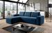 Canapé d'angle gauche convertible moderne tissu bleu foncé Willace 302 cm - Photo n°2