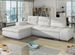 Canapé d'angle gauche convertible simili cuir blanc Waker 275 cm - Photo n°1