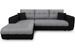 Canapé d'angle gauche convertible simili noir et microfibre gris Moovy 246 cm - Photo n°1