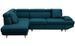 Canapé d'angle gauche convertible tissu bleu pétrole Matio 249 cm - Photo n°1