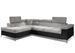 Canapé d'angle gauche convertible tissu gris clair et simili noir Marido 275 cm - Photo n°1