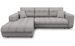 Canapé d'angle gauche convertible tissu gris clair Moovy 246 cm - Photo n°1