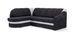 Canapé d'angle gauche convertible tissu gris foncé et simili noir Sundy 250 cm - Photo n°12