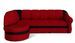 Canapé d'angle gauche convertible tissu rouge et noir Sundy 250 cm - Photo n°1