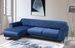 Canapé d'angle gauche design velours bleu marine et pieds acier noir Liza - Photo n°5