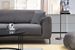Canapé d'angle gauche design velours gris foncé et pieds acier noir Liza - Photo n°6