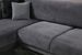 Canapé d'angle gauche design velours gris foncé et pieds acier noir Liza - Photo n°8