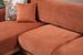 Canapé d'angle gauche design velours orange et pieds acier doré Liza - Photo n°10