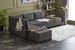Canapé d'angle gauche et 2 poufs tissu anthracite Tikona 280 cm - Photo n°3