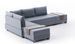 Canapé d'angle gauche et 2 poufs tissu bleu Tikona 280 cm - Photo n°6