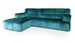 Canapé d'angle gauche matelassé velours bleu turquoise Kozie - Photo n°2