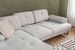 Canapé d'angle gauche moderne tissu doux beige clair pieds métal noir Kustone 274 cm - Photo n°14