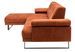 Canapé d'angle gauche moderne tissu doux orange pieds métal noir Kustone 274 cm - Photo n°3