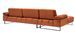 Canapé d'angle gauche moderne tissu doux orange pieds métal noir Kustone 274 cm - Photo n°5