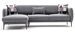 Canapé d'angle gauche moderne tissu gris clair Valiko 265 cm - Photo n°1