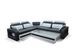 Canapé d'angle gauche original et moderne simili cuir noir et blanc Kaming 270 cm - Photo n°3