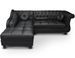 Canapé d'angle gauche simili cuir noir chesterfield Rika 240 cm - Photo n°1