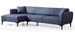 Canapé d'angle gauche tissu bleu Bellano 270 cm - Photo n°1