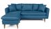 Canapé d'angle gauche tissu bleu canard avec pieds en bois naturel Rival 215 cm - Photo n°1