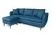 Canapé d'angle gauche tissu bleu canard avec pieds en bois naturel Rival 215 cm - Photo n°3