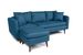 Canapé d'angle gauche tissu bleu canard avec pieds en bois naturel Rival 215 cm - Photo n°5