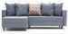 Canapé d'angle gauche tissu bleu Klina 215 cm - Photo n°1