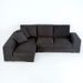Canapé d'angle gauche tissu noir Amoux - Photo n°2
