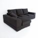 Canapé d'angle gauche tissu noir Amoux - Photo n°4