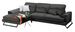 Canapé d'angle gauche velours anthracite avec têtières relevables et pieds metal noir Briko 308 cm - Photo n°3