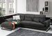 Canapé d'angle gauche velours anthracite avec têtières relevables et pieds metal noir Briko 308 cm - Photo n°6
