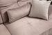 Canapé d'angle gauche velours beige avec têtières relevables et pieds metal noir Briko 308 cm - Photo n°6