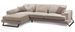 Canapé d'angle gauche velours beige clair têtières relevables pieds metal noir Briko 308 cm - Photo n°1