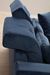 Canapé d'angle gauche velours bleu avec têtières relevables et pieds metal noir Briko 308 cm - Photo n°6