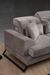 Canapé d'angle gauche velours gris avec têtières relevables et pieds metal noir Briko 308 cm - Photo n°5