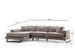 Canapé d'angle gauche velours gris avec têtières relevables et pieds metal noir Briko 308 cm - Photo n°8
