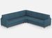 Canapé d'angle moderne italien tissu bleu Korane - 5 tailles - Photo n°9