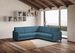 Canapé d'angle moderne italien tissu bleu Korane - 5 tailles - Photo n°2