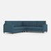 Canapé d'angle moderne italien tissu bleu Korane - 5 tailles - Photo n°5